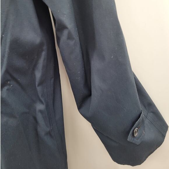 London Fog Vintage 80s Union Made‎ Blue Single Breasted Lined Trench Coat 40S - Picture 12 of 16